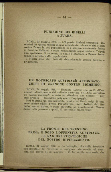 Il diario della nostra guerra : bollettini ufficiali dell'esercito e della marina